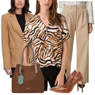 Outfit s Hnědá/Béžová Vintage Lodička/Lodička na Vysokém Podpatku/Business Bota/Pohodlná lodička/Elegantní Bota/Bota Na Podpatku/Kožená bota/Lodička s vysokým nártem Aldo "Elegantní vzhled"