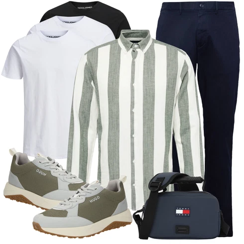 Grau/Grün/Hellgrün/Dunkelgrün Casual Hemd/Business Hemd/Musselin Hemd/Hemdbluse Only & Sons kombinieren