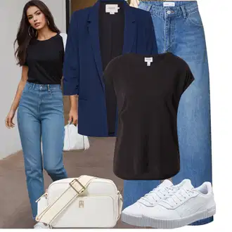 Outfit sa Pastelne boje/Smeđa/TamnoPlava/Plava Sako Jakna/Sakoi za Bluzu/Casual Sako/Kožna jakna za muškarce/Pamučni Sakoi/Elegantni Sako/Pleteni Sako/Dugi Sako/Blejzer s Printom za Žene/Kratki Sako/Kožna jakna za muškarce SOAKED IN LUXURY "Outfit za slobodno vrijeme"