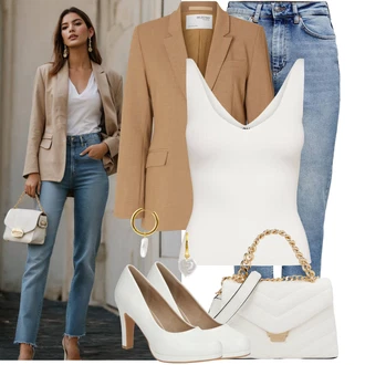 Outfit s Bílá/Krémová Lodička na Vysokém Podpatku/Vintage Lodička/Lodička na Platformě/Lodička s vysokým nártem/Lodička na Podpatku/Pohodlná lodička/Business Bota/Elegantní Bota About You "Vzhledy pro volný čas"
