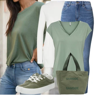Kamuflaža Outfit sa Tamnozelena Platnena Tenisica/Ljetna Tenisica/Skate cipela/Niska Tenisica Polo Ralph Lauren "Kežual Odjeća"