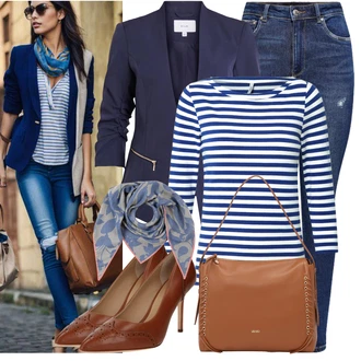 Outfit s Šedá/Modrá Šátek na hlavu/Bandana/Šál CODELLO "Lehký outfit"