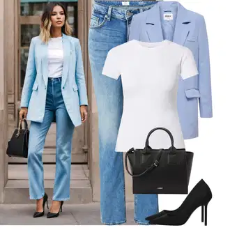 Kombinacije iz 80-ih i 90-ih Denim/Traper sa Plava Hlača Velika Veličina qs "Outfiti za slobodno vrijeme"