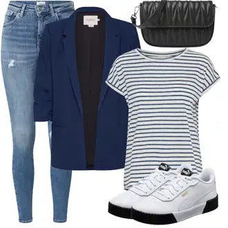 Outfit sa Pastelne boje/Smeđa/TamnoPlava/Plava Sako Jakna/Sakoi za Bluzu/Casual Sako/Kožna jakna za muškarce/Pamučni Sakoi/Elegantni Sako/Pleteni Sako/Dugi Sako/Blejzer s Printom za Žene/Kratki Sako/Kožna jakna za muškarce SOAKED IN LUXURY "Proljetni outfit"