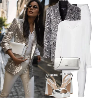 Vysoké Podpatky Outfit s Šedá/Stříbrný/Růžová Sandál s podpatkem/Sandál Na Podpatku/Bota s Platformou/Sandál Na Širokém Podpatku/Platform Sandal Steve Madden "Outfit na party"