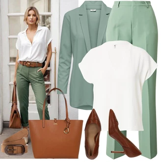 Outfit s Bílá/Krémová Tričko & Top Móda Pro Plnoštíhlé/Halenka Móda Pro Plnoštíhlou/Halenka a Tunika Tunika JdY "Lehký outfit"