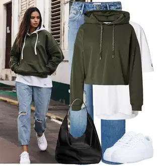 Kombinacije iz 80-ih i 90-ih Denim/Traper sa Plava/Svjetloplava Boyfriend Jeans/Kožne jakne/Vintage traperice/Dad Traperice/Patchwork Traperice/Traperice s Rupom/Girlfriend Traperice/Traperice s Prorezom Only "Outfit za proljeće"