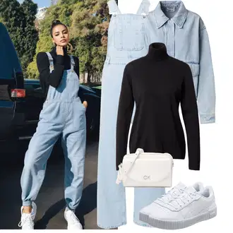 Outfit sa Svjetloplava/Plava Kombinezon i hlače s naramenicama/Hlača Velika Veličina/Haljina Veći Broj warehouse "Outfit za proljeće"