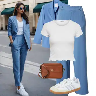 Outfit s Šedá/Bílá/Růžová/Krémová/Fialová/Stříbrný Jednoduchý top/Zkrácený Top/Krátký Top/Pletené tričko/Síťované tričko/Tričko s krátkým rukávem/Krátký top/Mužské běžecké boty Only "Večerní outfit"