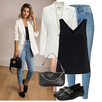 Outfit sa Smeđa/Bijela/Crna/Crvena Trotteur/Loafer Cipela/Ravna cipela Aldo "Odjevna kombinacija za proljeće"