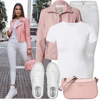 Carina Outfit s Bílá/Béžová Teniska na platformě Puma "Stylový look na jaro"