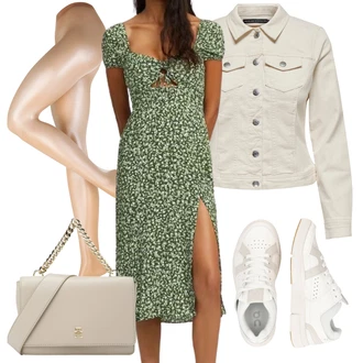 Outfit s Hnědá/Béžová/Oranžová/Bílá/Khaki Jarní bunda/Manšestrová Bunda/Košilová bunda/Džínové Bund/Krátký Bund/Krátké Džínové Bundičky/Vintage Bund/Letní Bund Only "Stylový look na jaro"