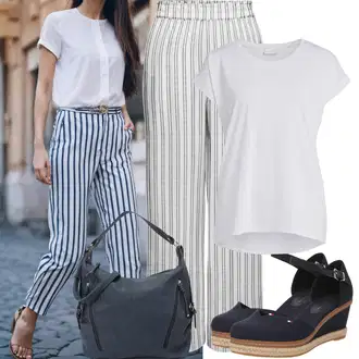 Ljeto Outfit sa Siva/Svjetlosiva Hlače S Naborom/Karirane Hlače/Široka Hlača/Flanelska Hlača/Hlače od muslina/Lanene Hlače/Hlače s prednjim naborom Only "Proljetni outfit"