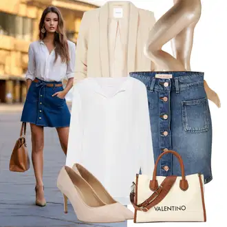 Outfit sa Bež/Zlatni najlonska čarapa/Kompresijska čarapa/najlonke/Čarapa Protiv Tromboze/Hulahopke Velike Veličine Falke "Moderní outfit pro volný čas"