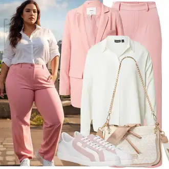 Outfit s Bílá/Krémová/Světle zelená Oversize Muselínová Blůza/Slip-on Halenka/Halenka s Dlouhým Rukávem/Blůza s knoflíčkem/Kožená bunda pro muže/Oversize Halenka/Otevřená Halenka/Halenka se Stojatým Límcem/Businessová Halenka Pieces "Jarní outfit"