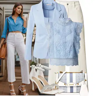 Vjenčanje Outfit sa Bijela/Srebro/Siva/Bež Sandala sa šljokicama/Salonka & Visoki Pet/Sandala s petom/Sandala na Petu/Cipela Za Vjenčanje/cipela za mladenku About You "Za večer"Look: Matični ured, Malle, Rođendan, Koncer, Posebne prigode, Festival, 18. rođendan, 60. rođendan, Vjenčanje, 30. rođendan