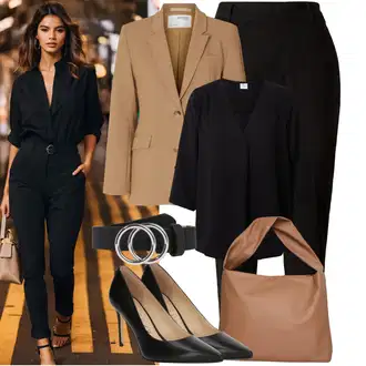 Outfit sa Crna Majica Poslovna košulja/Košulja s Bluzom/Poslovna košulja/Ležerna košulja/Košulja od muslina JdY "Za večer"