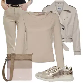 Elegantní Outfit s Khaki/Béžová Mom Jean/Kotníková Bota/Zkrácené Džíny/Dad Džíny/Girlfriend Džíny/Pánské tričko/Formální Košile/Sweat Džíny/Zužující se Džíny orsay "Jarní Outfit"Look: Ležérní, Cool, Elegantní, Old Money, Venkovní, Chytrý příležitostný