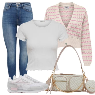 Květinová Moc Outfit s Fialová/Růžová/Krémová/Bílá/Šedá Teniska Kožené Tenisky/Nízká Teniska/Teniska na platformě/Úzká Teniska/Teniska s dírkovaným vzorem/Letní Tenisky/Vintage Teniska Puma "Jarní Outfit"