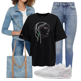 Květinová Moc Outfit s Fialová/Růžová/Krémová/Bílá/Šedá Teniska Kožené Tenisky/Nízká Teniska/Teniska na platformě/Úzká Teniska/Teniska s dírkovaným vzorem/Letní Tenisky/Vintage Teniska Puma "Jarní Outfit"