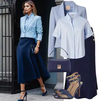Outfit s Světle Modrá/Modrá Blejzrové Bund/Boyfriend Sako/Neformální Sako/Kožená bunda pro muže/Elegantní Sako/Krátké Sako/Kožená Pánská Bund WE Fashion "Jarní starý peněžní vzhled"