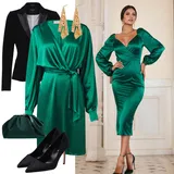 Outfity pro operu Černá Vlněná Saka image