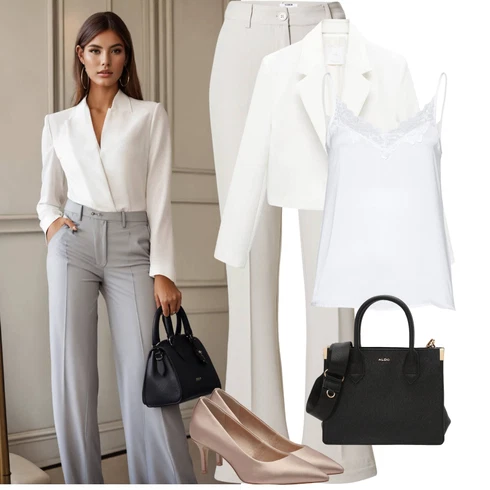 Kombinace Béžová/Khaki/Hnědá Kalhoty Bootcut/Obleková Kalhoty/Zvonová Kalhoty/Kalhoty s nášivkou uprostřed/Rozšířená Kalhoty/Kalhoty se Štěrbinou about you x iconic by tatiana kucharova