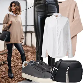 Outfit inspiracije 90-ich sa Crna Tenisice s patentnim zatvaračem sa strane/Tenisica s platformom/Kožna tenisica/Tanka tenisica/Niska Tenisica kesi "Klub Opuštena odjeća"Look: GoGo, cool, Sveučilišna, Bad Taste, Ležerno, 90-ich, Unisex, Hip Hop, moderne, Sportski