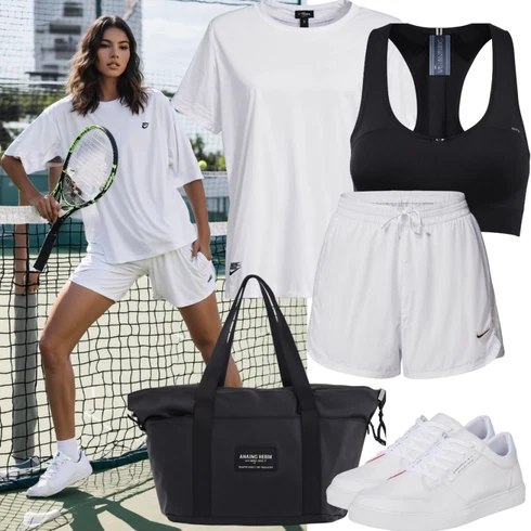 Kombinace Krémová/Bílá Košile Mušelínové Šortky/Bermuda/Teplákové šortky/Šortky/Cyklistický šortky/Vysoký pas Kraťasy Nike