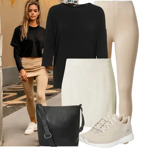 Kombinace Béžová/Hnědá/Khaki Legíny s Vysokým Pasem/Pletený Legín/Bavlněné Legíny/Legíny s Rozparkem/Formovaná Legína/Teplé Legíny/Tregíny/Termo Kalhoty/Neprůhledný Legíny About You