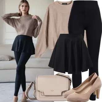 Jesenske Outfiti mit Črna Krilo Zimska Krila/Krilo uniseks/Teniško Krilo/Krilo za zavezovanje/Moderno Krilo/Mini Krilo/Večplastno Krilo kilpi "Lahka Krila z legicami za zimsko kombinacijo"
