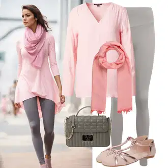 Outfit s Šedá/Hnědá/Béžová/Světle šedá/Khaki Tregíny/Legíny s Podšívkou/Push up Legíny/Formovaná Legína/Legíny do Posilovny/Sportovní Legína/Neprůhledný Legíny/Legíny s Rozparkem/Legíny s Vysokým Pasem/Teplé Legíny/Push up Kalhoty/Scrunch Legíny/Legíny na Jógu Hey Honey "Lehké jarní outfit"
