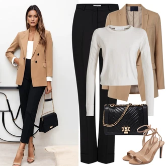 Outfit s Béžová/Khaki Oversize Sako/Elegantní Sako/Kožená bunda pro muže/Kožená Pánská Bund/Boyfriend Sako/Bavlněný Sako/Dlouhý Sako inwear "Luxusní Elegantní Styl"
