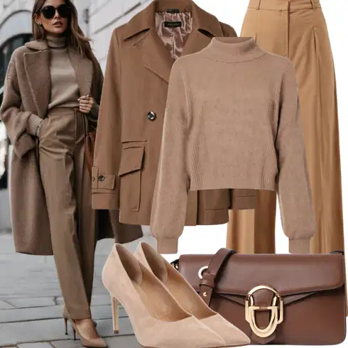 Kombinace Hnědá/Béžová/Khaki Kalhoty Bootcut/Rozšířené legíny/Zvonové Legíny/Zvonová Kalhoty/Rozšířená Kalhoty/Kalhoty se Štěrbinou florence by mills exclusive for about you