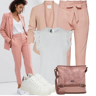 Babydoll Outfit s Šedá/Krémová/Stříbrný/Bílá Halenka a Tunika/Tričko & Top Móda Pro Plnoštíhlé/Halenka Móda Pro Plnoštíhlou Pieces "Vzhled casual"Look: Styl, Lehký, Babydoll, Egirl, Krásný, Měkká dívka