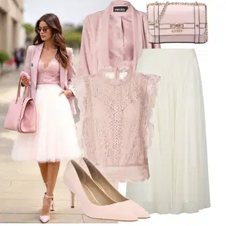 Vjenčanje Outfit sa Krem/Bijela/Žuta Duga Suknja od tila/Midi Suknja od tila/Suknja Za Matični Ured/Suknja od tila/Suknja Za Svatove Vjenčanje/Vjenčana Suknja JOOP! "Moderni proljetni outfit"Look: Krštenje, Matični ured, Koncer, Brvnare, Posebne prigode, Vjenčanje