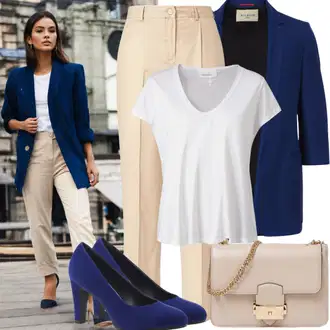 Outfit s Světle Modrá/Modrá Blejzrové Bund/Boyfriend Sako/Neformální Sako/Kožená bunda pro muže/Elegantní Sako/Krátké Sako/Kožená Pánská Bund WE Fashion "Obchodní Konferenční Vzhled"