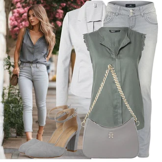 Outfit s Tmavě Zelená/Zelená/Tyrkysový Halenka Móda Pro Plnoštíhlou/Halenka a Tunika Tunika Only "Lehký outfit"