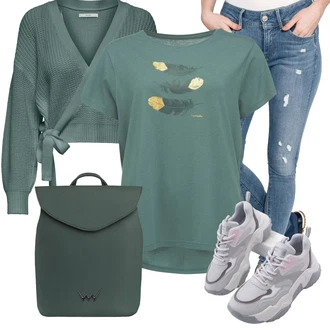 Outfit s Fialová/Šedá/Světle šedá/Růžová Teniska marjin "Outfity na volný čas"