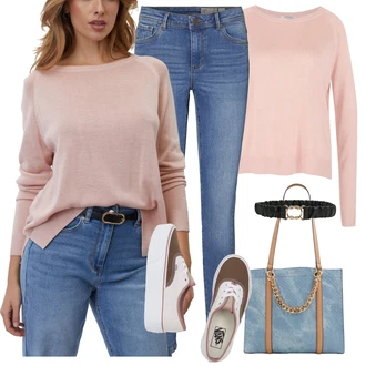 Authentic Outfit s Hnědá/Béžová Teniska na platformě/Letní Tenisky/Skate Bota/Nízká Teniska/Plátěná Teniska/Nazouvací Teniska Vans "Outfity na volný čas"