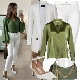 Kombinacije za zabavu S oblinama sa Zeleno/Tirkizna Bluza i Tunika/Bluza Veći Broj Karen Millen "Party Ležerni Outfit"