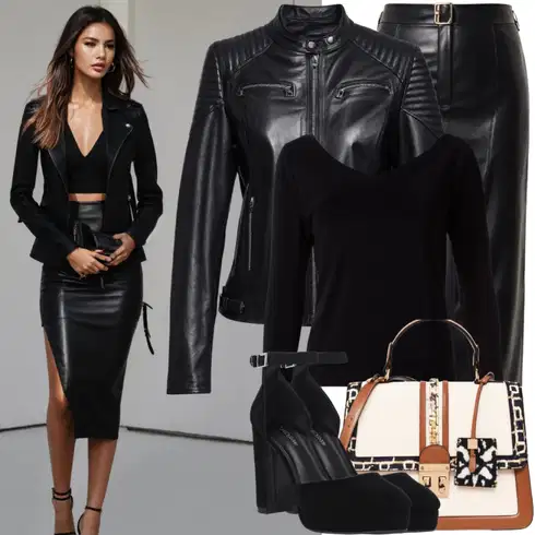 Kombinace Nový Rok Černá/Bílá Sukně do Délky Lýtka/Koktejlová Sukně/Sukně z umělé kůže/Sukně S Délkou Ke Kolenům/Kožená Sukně/Midi Sukně/Moderní Sukně/Tužková sukně/Vázací Sukně river island petiteLook: Bar, 30. narozeniny, 40. narozeniny, Koncert, Firemní večírek, Nový Rok, Zvláštní příležitosti, Divadlo, Matriční úřad, Narozeniny