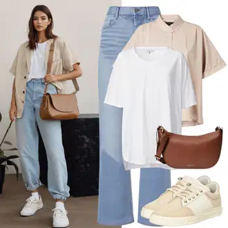Outfit Inspo Poletje mit Črna/Bela/Temno modra/Modra Klasična Dolžina/Kratka majica/Srajca Carmen/Priložnostni Vrh Trendyol, Bela/Bež/Krem/Khaki Usnjene superge/Superge Nizka/Poletne superge/Ozka superga Polo Ralph Lauren, Škrlatna/Roza Srajčna Bluza/Poslovna srajca/Srajca za prosti čas Trendyol "Pastelne barve v slogu 90. let"