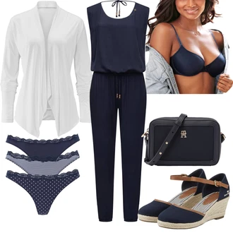 Outfit s Černá/Modrá/Tmavě modrá Pánské boty ve velikosti 11/Bezdrátová podprsenka/Multifunkční podprsenka/Kojící podprsenka/Zmenšující Podprsenek/Push-Up Podprsenka/Podprsenka Balconette/Podprsenka Bez Kostic/Podprsenka s kosticemi/Odlehčovací podprsenka/Vyztužený podprsenek/Měkká podprsenka Lascana "Perfektní pro volný čas"