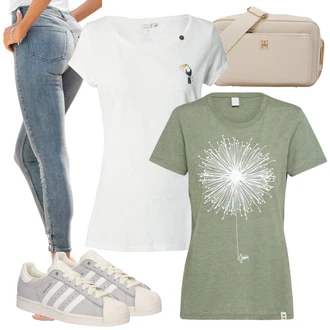 Superstar Outfit sa Siva/Svjetlosiva Kožna tenisica/Tanka tenisica/Vintage tenisica/Niska Tenisica Adidas Originals "Lagana odjeća"