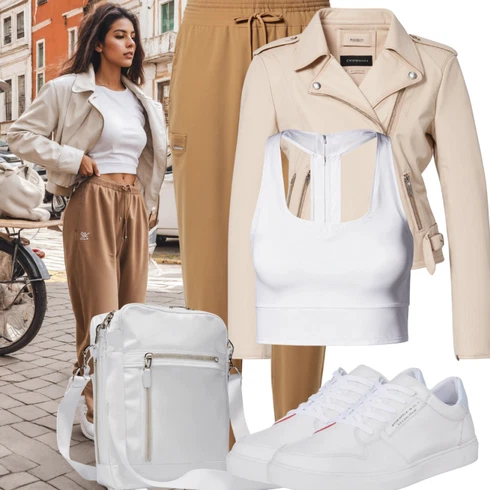 Kombinace Šedá/Khaki/Hnědá/Béžová/Fialová Cargo Tepláky/Cargo Kalhoty Lascana