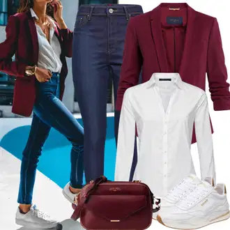 Outfity pro volný čas s Červená/Tmavě červená/Vínová Taška/Klasická Taška Přes Rameno/Taška pro diabetiky/Plenková taška/Brašna/Sportovní Taška Přes Rameno/Cestovní Taška Kipling "Pohodlný pracovní outfit"