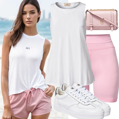 Kombinace Růžová Košile Cyklistický šortky/Šortky 4F