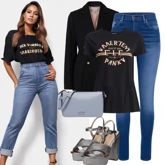 Denim outfits mit Črna/Roza Obleka Usnjena jakna za moške/Eleganten Blazer Polo Ralph Lauren "Poletni outfit iz 90. let"