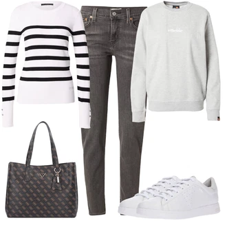 outfit mit Temno siva/Siva/Svetlo siva/Khaki/Rjava Capri Kavbojke/Usnjena Jakna/Termodžinsi/Gležnarji/Zimska jakna/Regular Fit Kavbojke/Ozke Kavbojke/Ženske 7/8 Kavbojke/Odrezane Kavbojke/Zožene Kavbojke/Kavbojka z Nizkim Pasom/Usnjene Čevlje/Girlfriend Kavbojke levi's ® "Pomladanski Outfit"